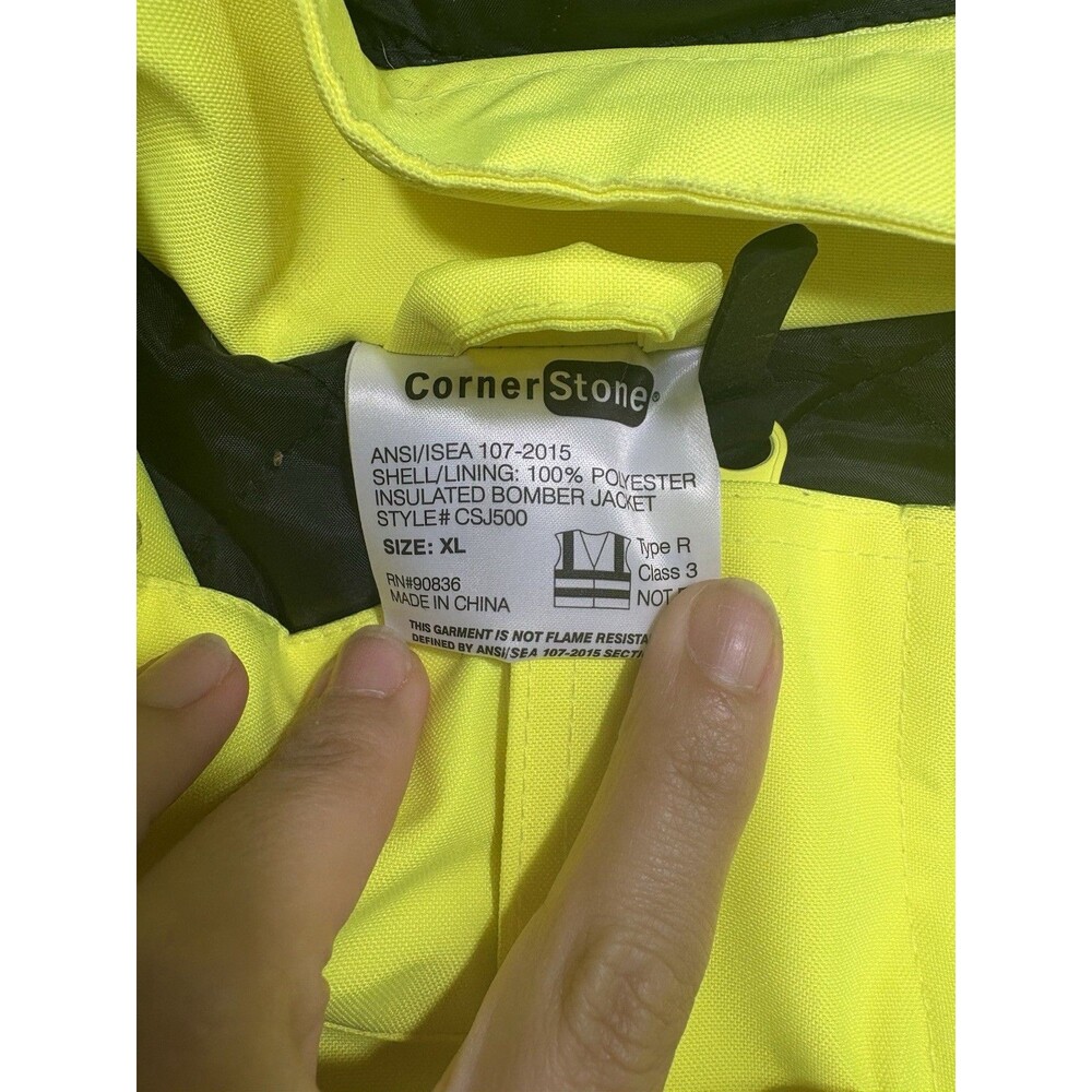 CornerStone ANSI 107 Class 3 Economy Waterproof Insulated Bomber Hooded Jacket - Picture 5 of 7
